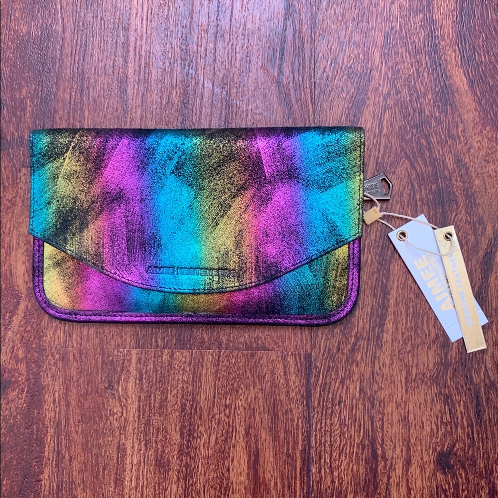 Aimee Kestenberg Black Rainbow Shimmer Wallet
